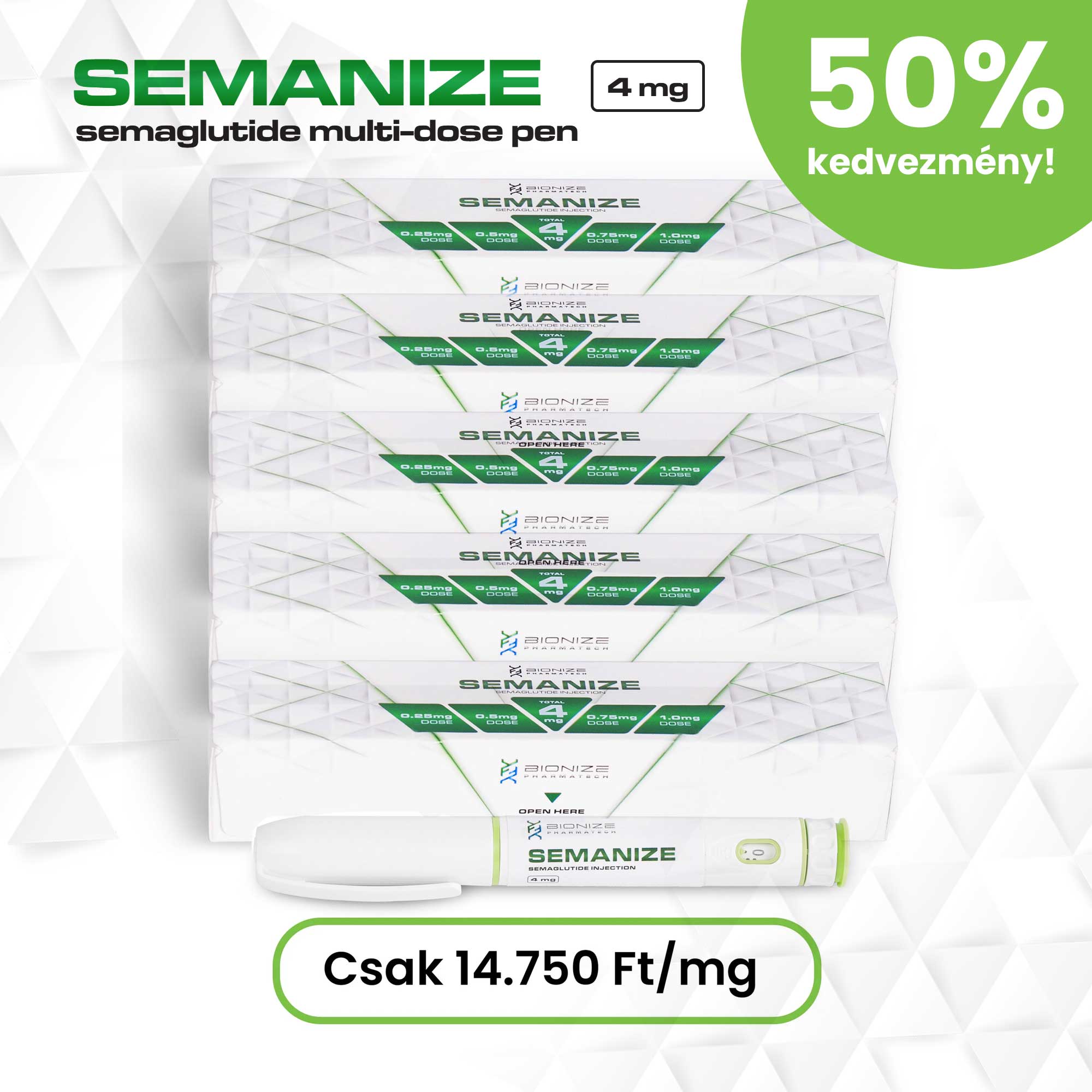 5 Doboz Semaglutide 4mg